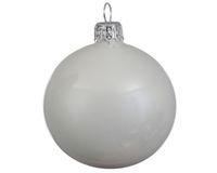 6 Glazen kerstballen glans 7 cm winter wit - Decoris