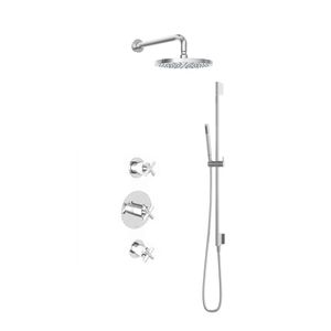 Hotbath Get Together IBS3CR inbouwdouche met 25cm hoofddouche en glijstang chroom