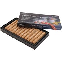 Gallery Oliepastel, L: 7 cm, d 11 mm, dikte 11 mm, ochre, 12 stuk/ 1 doos