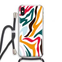 Colored Zebra: iPhone XS Transparant Hoesje met koord