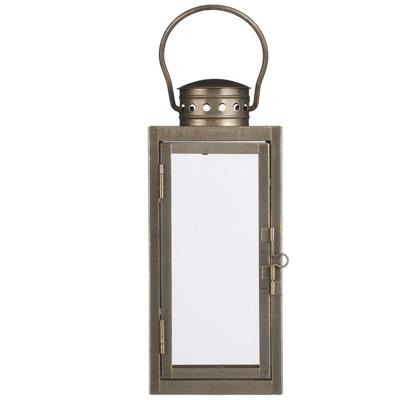 Mica decorations Lantaarn / windlicht Arzilla - goud - metaal - verlichting - 10 x 23 cm