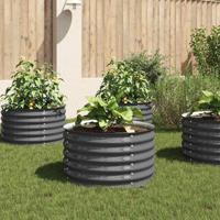 VidaXL Plantenbak verhoogd 80x80x44 cm gegalvaniseerd staal grijs