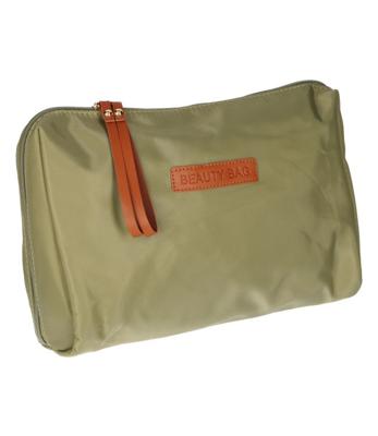 Traveller Toilettas beauty bag groen/ bruin 30cm x 20cm