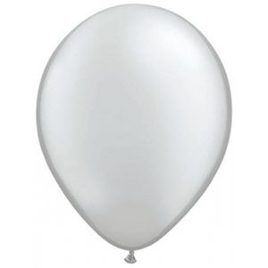 Metallic zilveren helium ballonnen 50 stuks