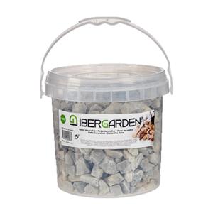Decoratie steentjes/kiezels - lichtgrijs - grof - 3 kg - voor bloempot/plantenbak - aquarium