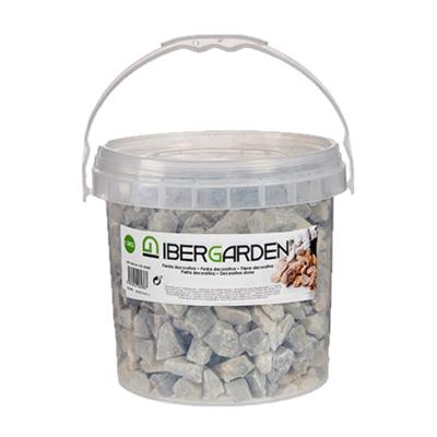 Decoratie steentjes/kiezels - lichtgrijs - grof - 3 kg - voor bloempot/plantenbak - aquarium