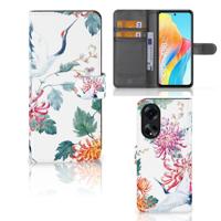 OPPO A98 5G | Telefoonhoesje | Met pasjeshouder | Bird Flowers