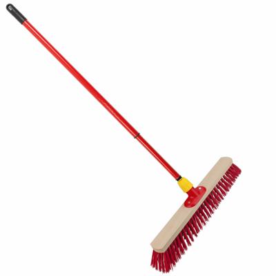 Buemag straatbezem - elaston vezel - hout - B50 cm - metalen telescoopsteel rood - 80 tot 130 cm Buemag straatbezem - elaston vezel - hout - B50 cm - metalen telescoopsteel rood - 80 tot 130 cm