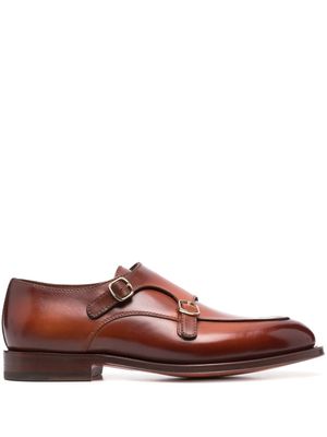 Santoni chaussures à double boucles - Marron
