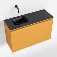 Toiletmeubel Mondiaz Olan | 80 cm | Meubelkleur Ocher | Lex wastafel Urban Links | Zonder kraangat