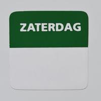 Etiket zaterdag wit/groen 25x25mm 500 st