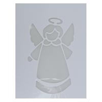 Kerst raamsjabloon kerstengel - wit - 35 cm - raamdecoratie - kerstversiering