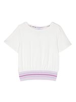 Simonetta t-shirt à taille élastiquée - Blanc