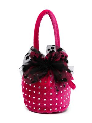 Monnalisa sac seau à ornements en cristal - Rose