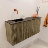 Toiletmeubel Mondiaz Joya Dlux | 91.6 cm | Meubelkleur Dusk | Faye wastafel Lava Wasbak Links | Zonder kraangat(en)