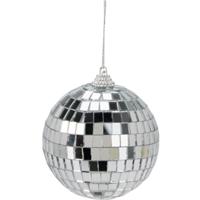 Disco kerstbal - zilver - D7,5 cm - foam - spiegelbol - discobol - kerstversiering