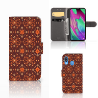 Samsung Galaxy A40 Telefoon Hoesje Batik Brown - thumbnail