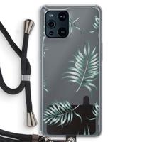 Simple leaves: Oppo Find X3 Transparant Hoesje met koord - thumbnail