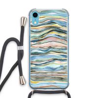 Watercolor Agate: iPhone XR Transparant Hoesje met koord