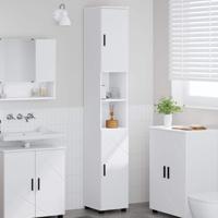 Hoge badkamerkast met opslag Wit 30 x 35 x 192 cm Bewerkt hout
