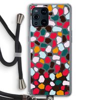 Colored Giraffe: Oppo Find X3 Transparant Hoesje met koord