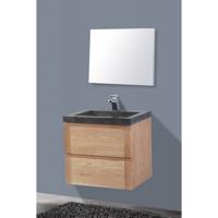 Badkamermeubelset Sanilux Wood Stone 60x47x50 cm Massief Eikenhout