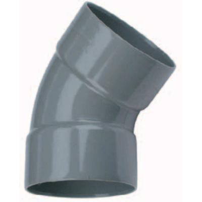 Wavin PVC Bocht 45° 50mm met Dubbele Mof - Grijs, Duurzaam voor Efficiënte Waterstroom