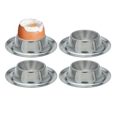 Eierdopjes van RVS - 12x stuks - 8 x 2,5 cm - Stapelbare eierdopjes - Elk weekend en met Pasen