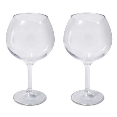 8x stuks onbreekbare kunststof camping rode wijn/gin tonic ballon glazen 780 ml