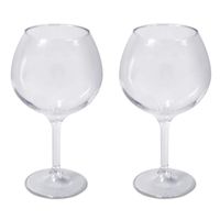8x stuks onbreekbare kunststof camping rode wijn/gin tonic ballon glazen 780 ml
