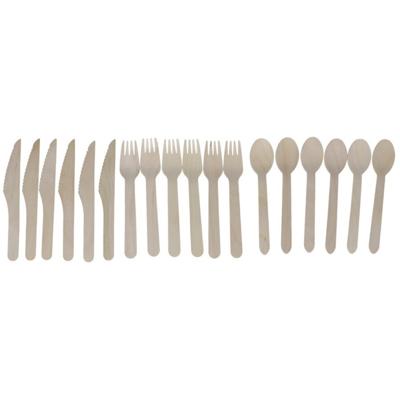 Gerimport Bestekset - bamboe - 18x - vorken - lepels - messen - naturel