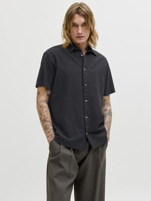 Jack & Jones Jjesummer Linen Blend Shirt S/s Sn 12289160 Overhemd Black