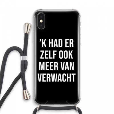 Meer verwacht - Zwart: iPhone XS Max Transparant Hoesje met koord