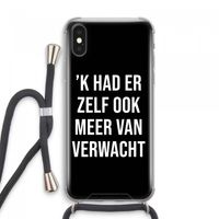 Meer verwacht - Zwart: iPhone XS Max Transparant Hoesje met koord