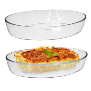 Marinex Ovenschaal van borosilicaat glas - 2x - ovaal - 2.4 Liter - 30 x 21 x 6 cm - serveerschaal