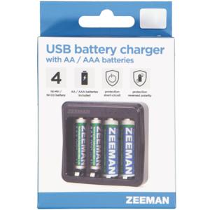 USB-batterijlader Zwart