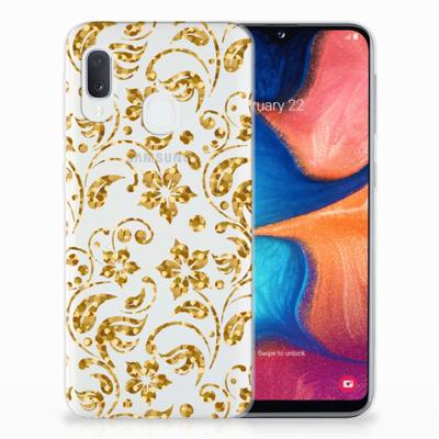 Samsung Galaxy A20e | TPU Case | Gouden Bloemen Samsung Galaxy A20e | TPU Case | Gouden Bloemen