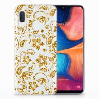 Samsung Galaxy A20e | TPU Case | Gouden Bloemen