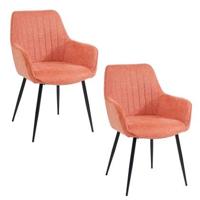 Housecraft Living Maud Eetkamerstoelen Roze - Set van 2 - thumbnail