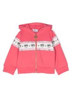 Chiara Ferragni Kids hoodie en coton stretch à motif Eyelike - Rose