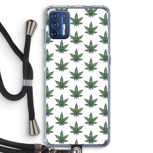 Weed: Motorola Moto G9 Plus Transparant Hoesje met koord