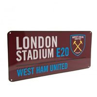 West Ham United Straatbord (40cm x 18cm) - thumbnail