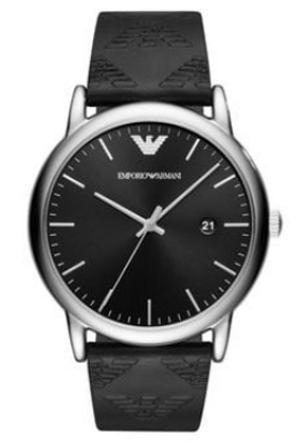 Horlogeband Armani AR80012 Leder Zwart 22mm