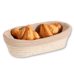 Broodmandje speciaal voor afbakbroodjes - nagaren/niet uitdrogen - met hoes - L28 x B15 x H8 cm