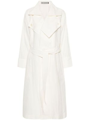 Issey Miyake trench Shaped Membrane en lin - Blanc