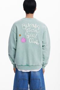 Sweatshirt met borduursels BuenaVida - BLUE - M