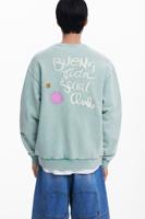 Sweatshirt met borduursels BuenaVida - BLUE - M Sweatshirt met borduursels BuenaVida - BLUE - M