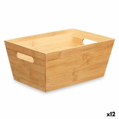 Veelzijdige mand Kinvara B7656-2515 Natuurlijk Bamboe 15 x 29 x 8,5 cm Met handvatten (12 Stuks)