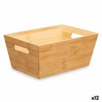 Veelzijdige mand Kinvara B7656-2515 Natuurlijk Bamboe 15 x 29 x 8,5 cm Met handvatten (12 Stuks)