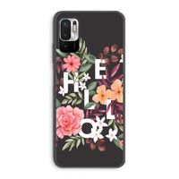 Hello in flowers: Xiaomi Redmi Note 10 5G Transparant Hoesje